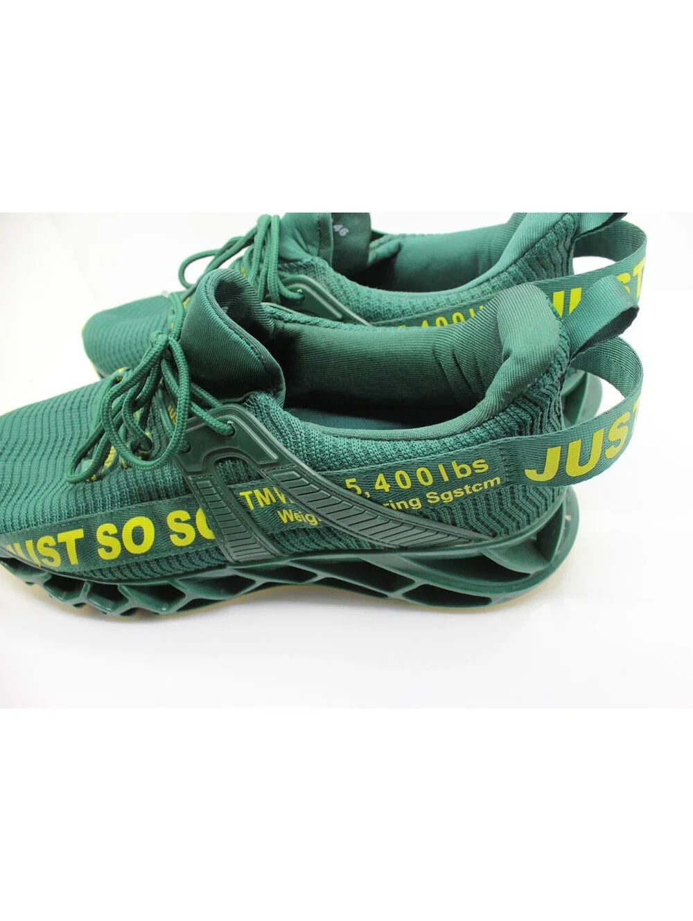 Just So So Men's Blade Running Shoes Green Yellow Athletic Sneakers Size 12